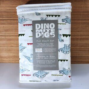 Dinosaur Full Sheet Set Dino Mite Digs Kids Bedding Indigo Home Chemical Tested